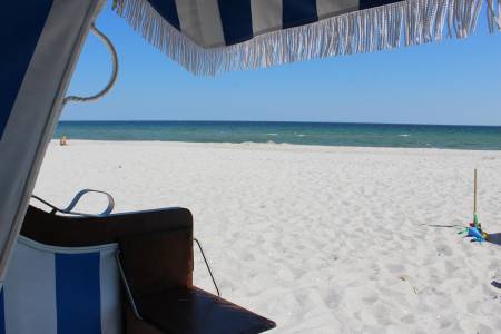 Klassenfahrtenfuchs - Klassenfahrt Boltenhagen - Blick aus Strandkorb