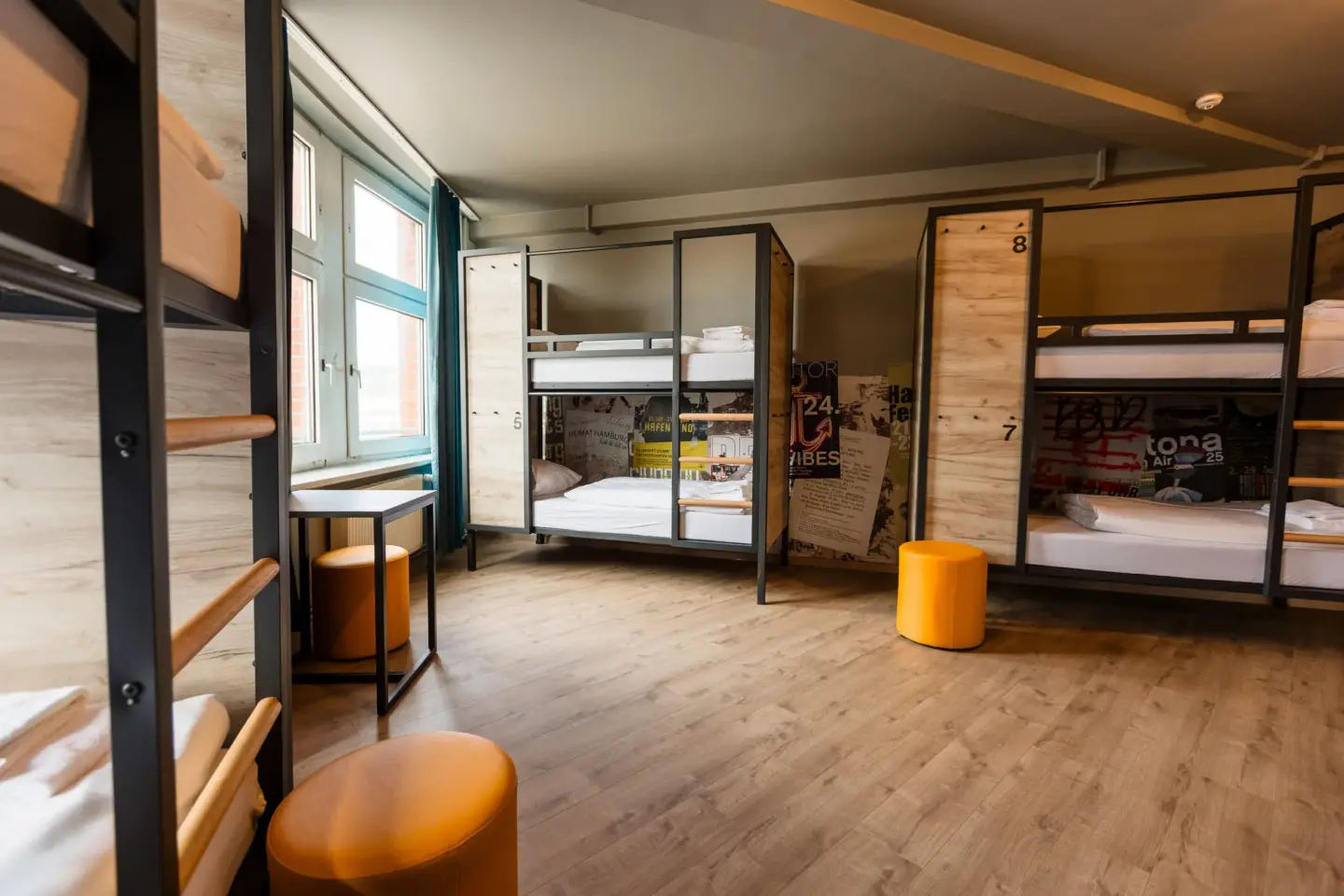 Klassenfahrt Hamburg - Mehrbettzimmer mit drei Doppelstockbetten