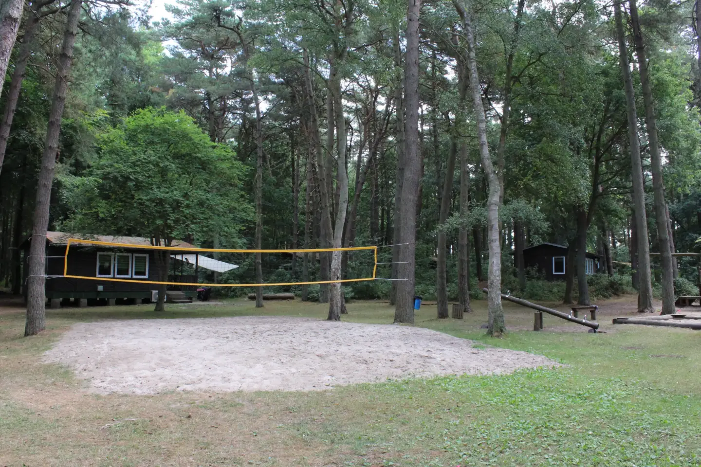 Klassenfahrt Dranske - Beachvolleyballfeld im Nadelwald